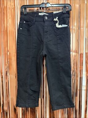 Dollhouse Black Straight-Leg Pull-On Slim Crop Jeans